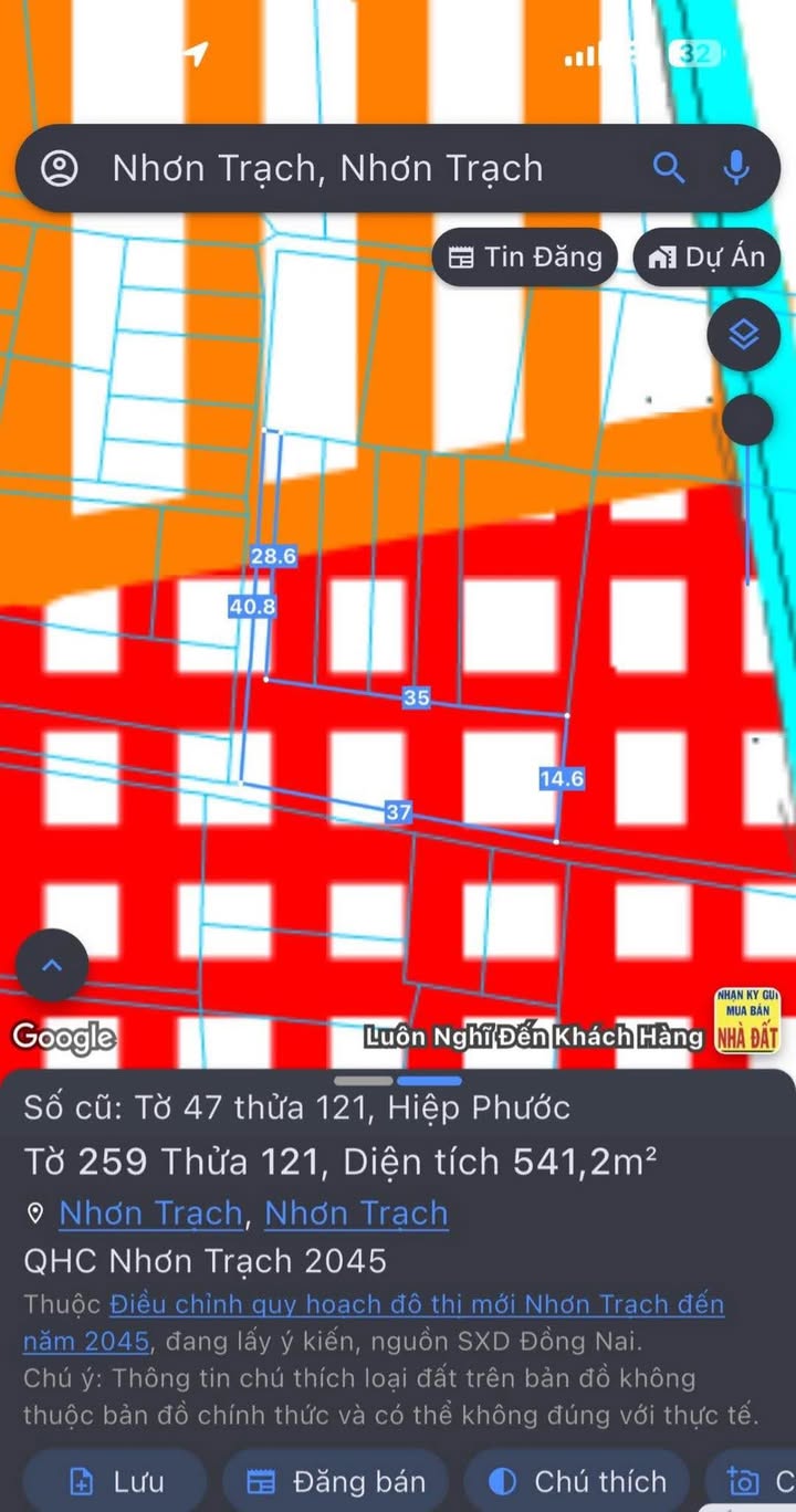 Đất thổ cư Xã Phú Hội, Nhơn Trạch 541m² giá 2.3 tỷ - Cơ hội đầu tư tuyệt vời!