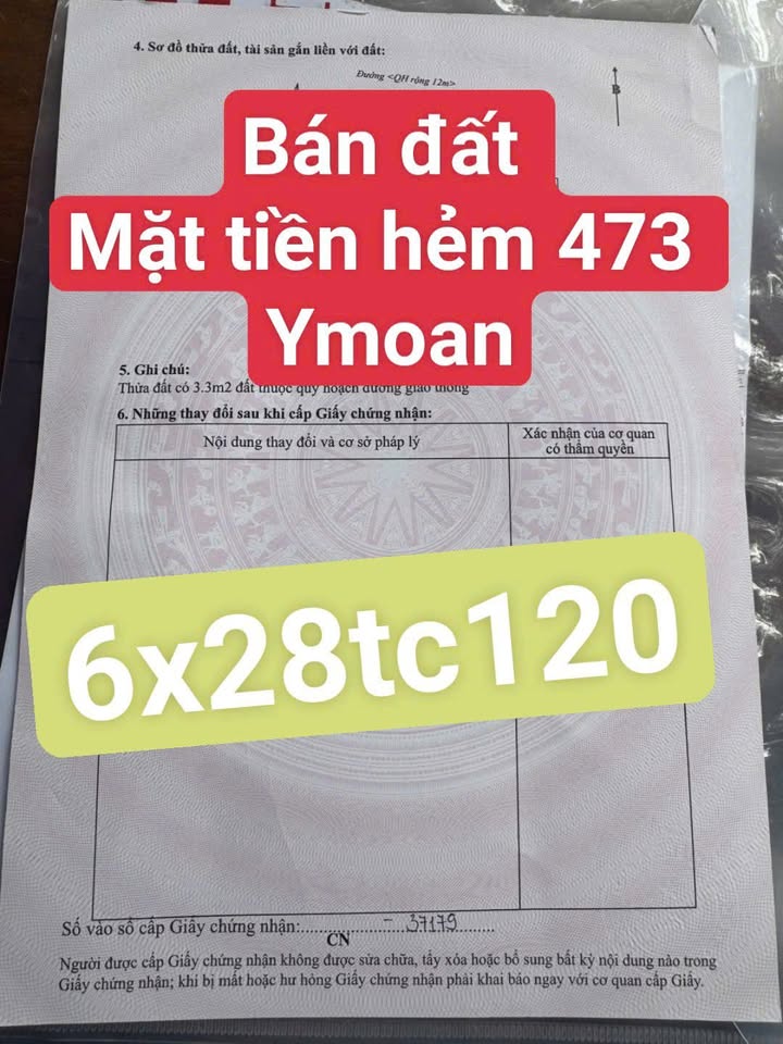 Đất mặt tiền Y Mon, Buôn Ma Thuột 168m² giá 3.8 tỷ - Cơ hội đầu tư lý tưởng!