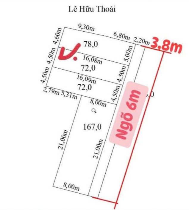Lô đất chính chủ tại TDP số 5, Hoà Nghĩa 72m² - Vị trí đắc địa, giá chỉ 1 tỷ!