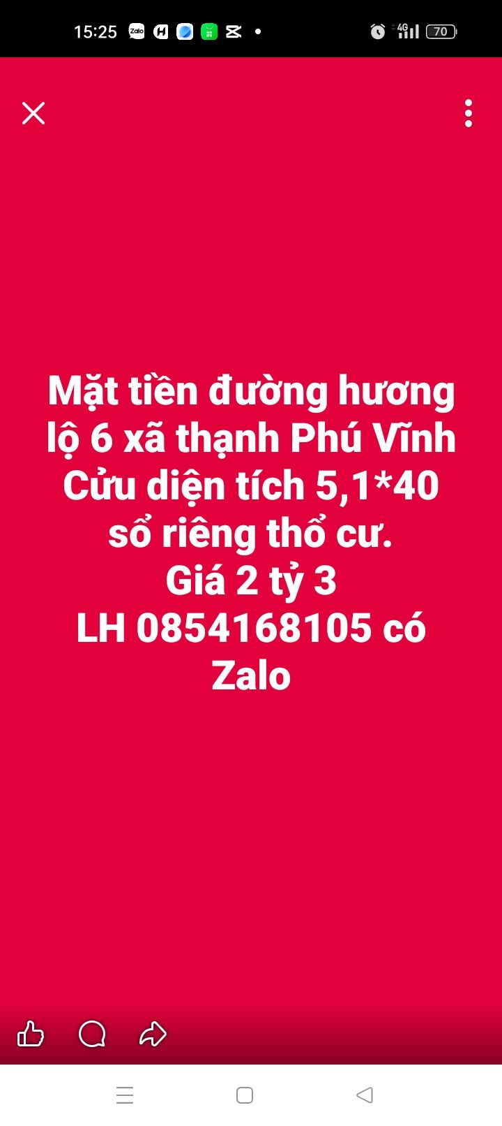 Mặt tiền FrontHouse Đường Hương Lộ 6, Xã Thạnh Phú, 204m² - Giá chỉ 2.3 tỷ!