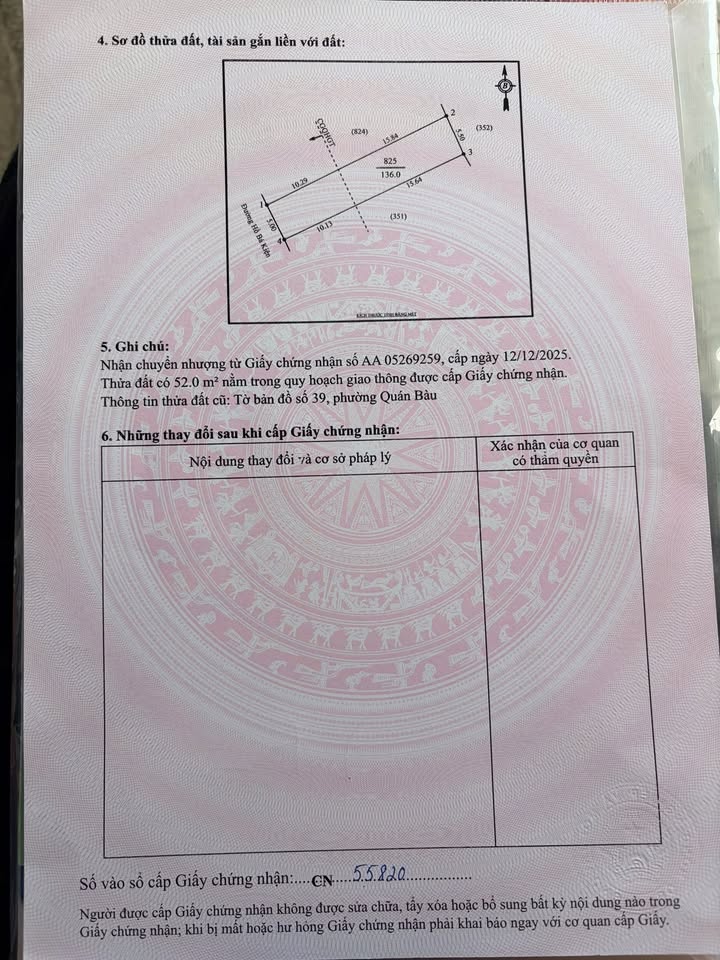 Đất nền Phường Quán Bàu, Thành phố Vinh 136m² - Giá thỏa thuận, vị trí đẹp!