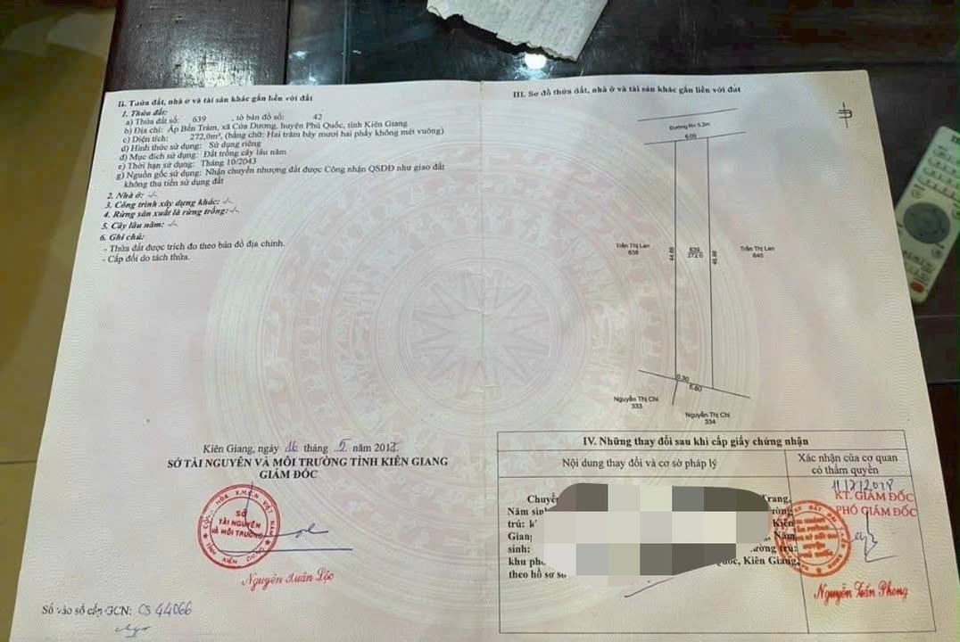 Đất nền 272m² tại Ấp Bến Tràm, Phú Quốc - Quy hoạch đất ở, giá chỉ 2.4 tỷ!