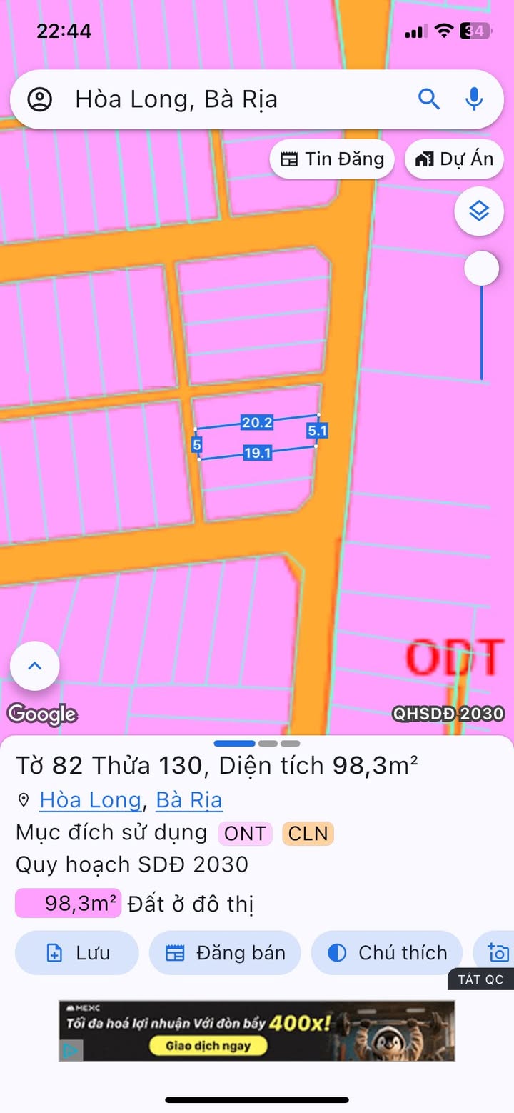 Đất nền Bà Rịa 100m² giá 1.58 tỷ - Khu dân cư sầm uất!