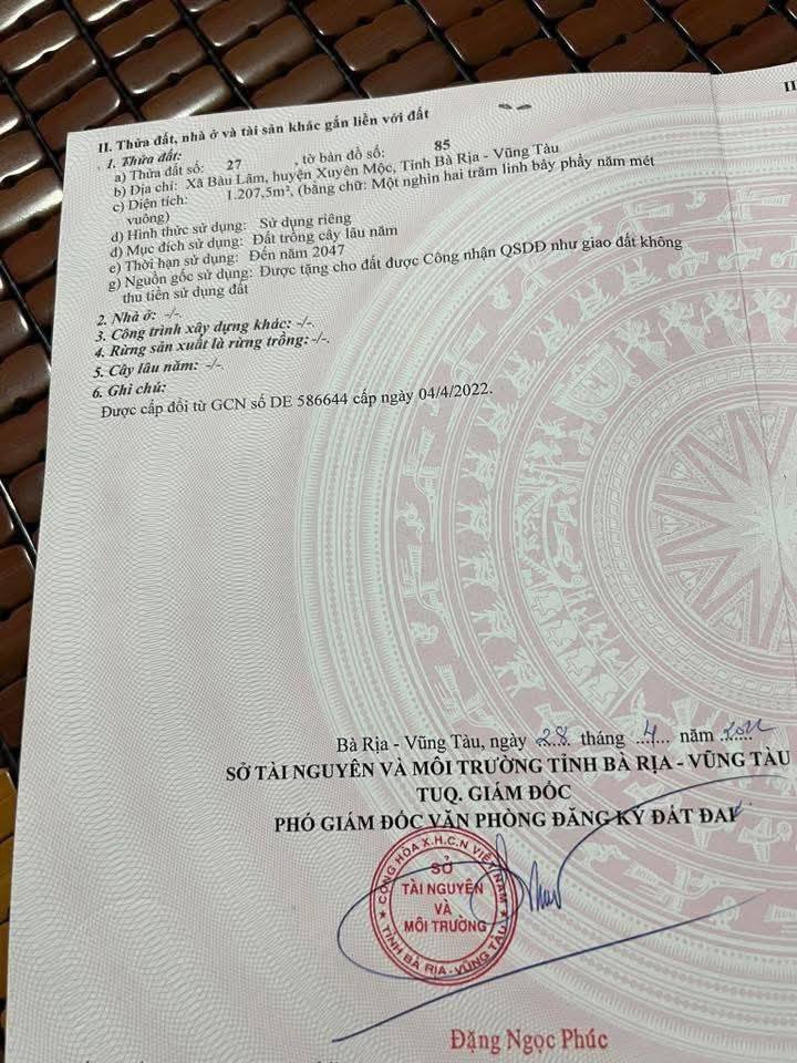 Đất nền 1,2 sào tại xã Bàu Lâm, 800 triệu - Cơ hội đầu tư tuyệt vời!