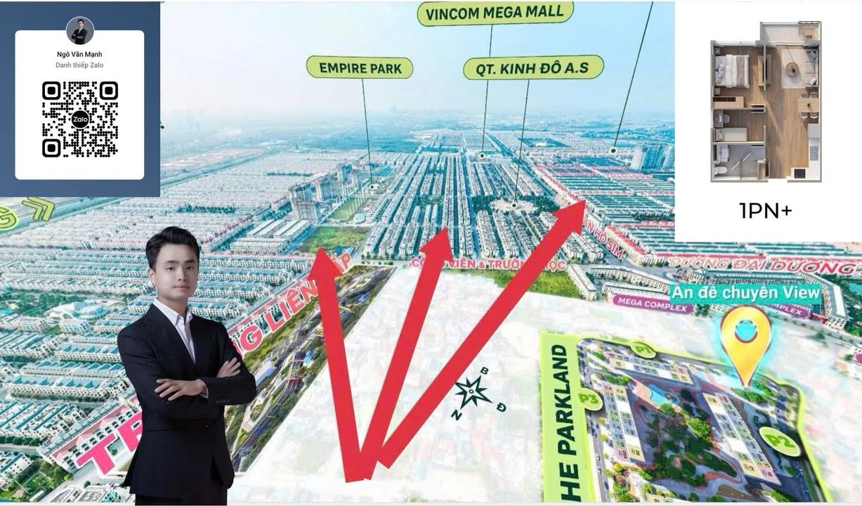 Căn hộ Vinhomes Ocean Park Gia Lâm 47m² giá 2.6 tỷ - View Quảng trường đẹp hiếm có!