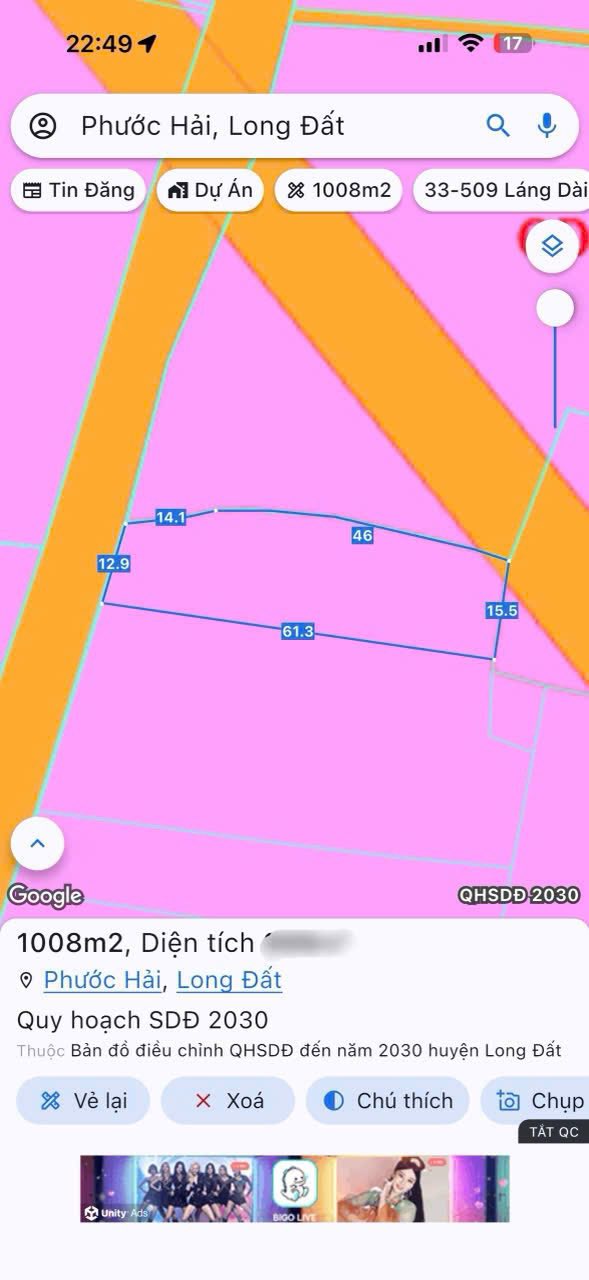 Đất vườn Xã Phước Hội 1008m² giá 2 tỷ - Cơ hội đầu tư sinh lời!