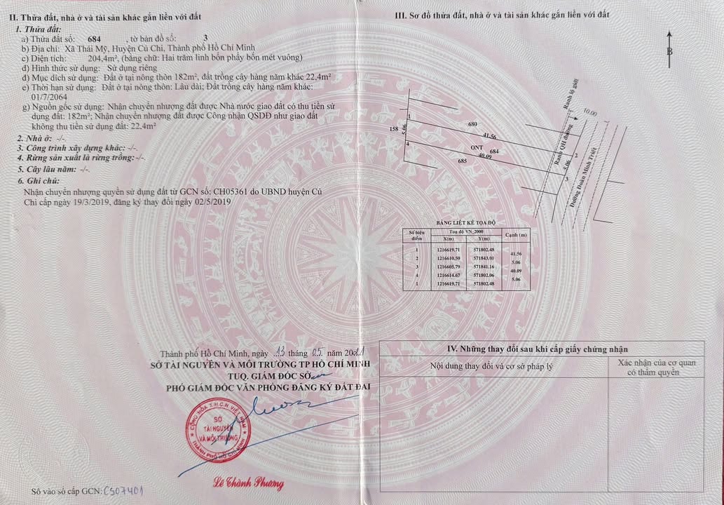 Đất mặt tiền Đoàn Minh Triết, Củ Chi 204m² giá 3 tỷ - Sổ hồng riêng