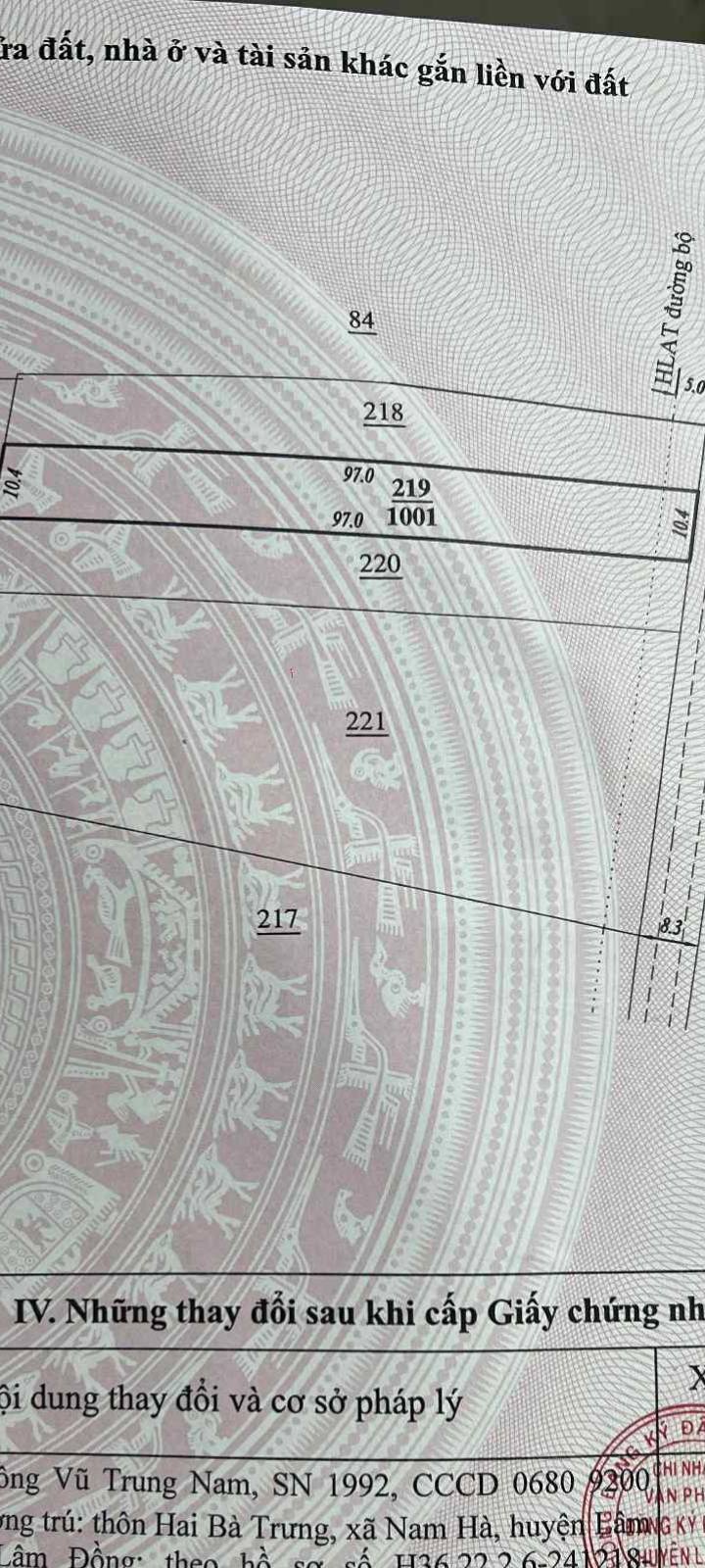 Đất nền chính chủ xã Nam Hà 1001m² giá 1.35 tỷ - Đầu tư sinh lời tốt!