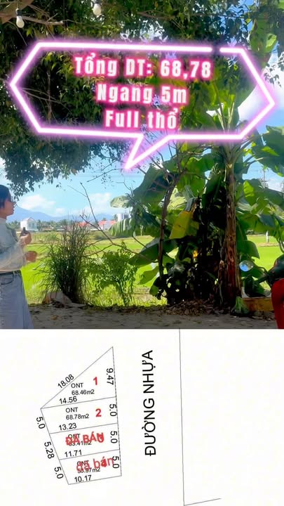 Đất nền Ninh Hoà 68,78m² giá chỉ 1,5 tỷ - Kinh doanh thuận lợi!