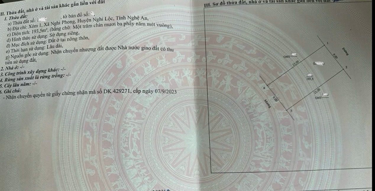 Đất đấu giá xóm 1 Nghi Phong 193m² giá 5 tỷ - Vị trí đắc địa sát QH TTHC tỉnh