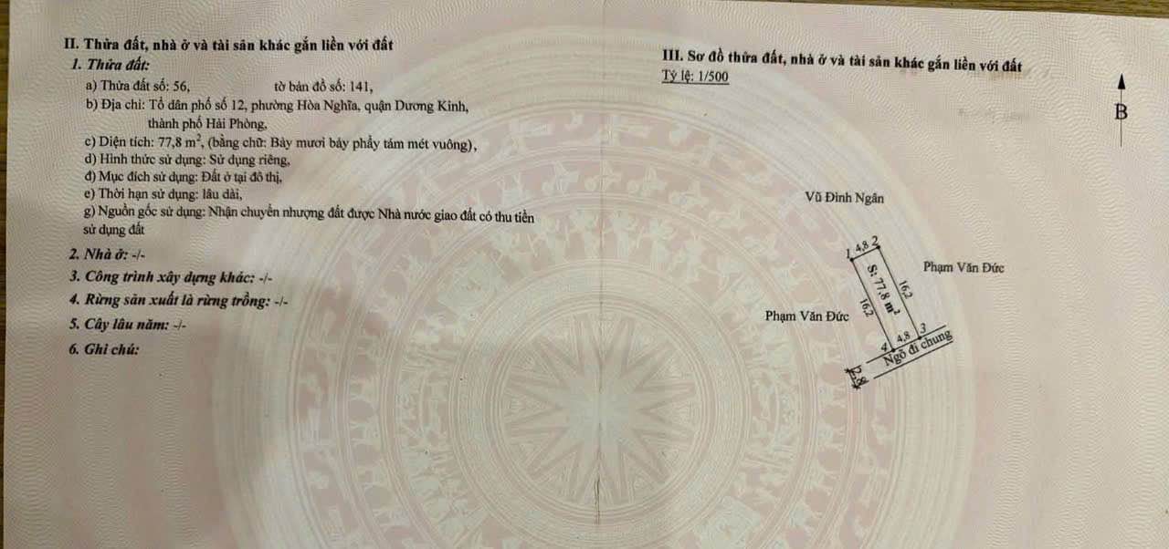 Đất nền Dương Kinh, Hải Phòng 77.8m² giá 1.785 tỷ - Tiện ích đầy đủ xung quanh!