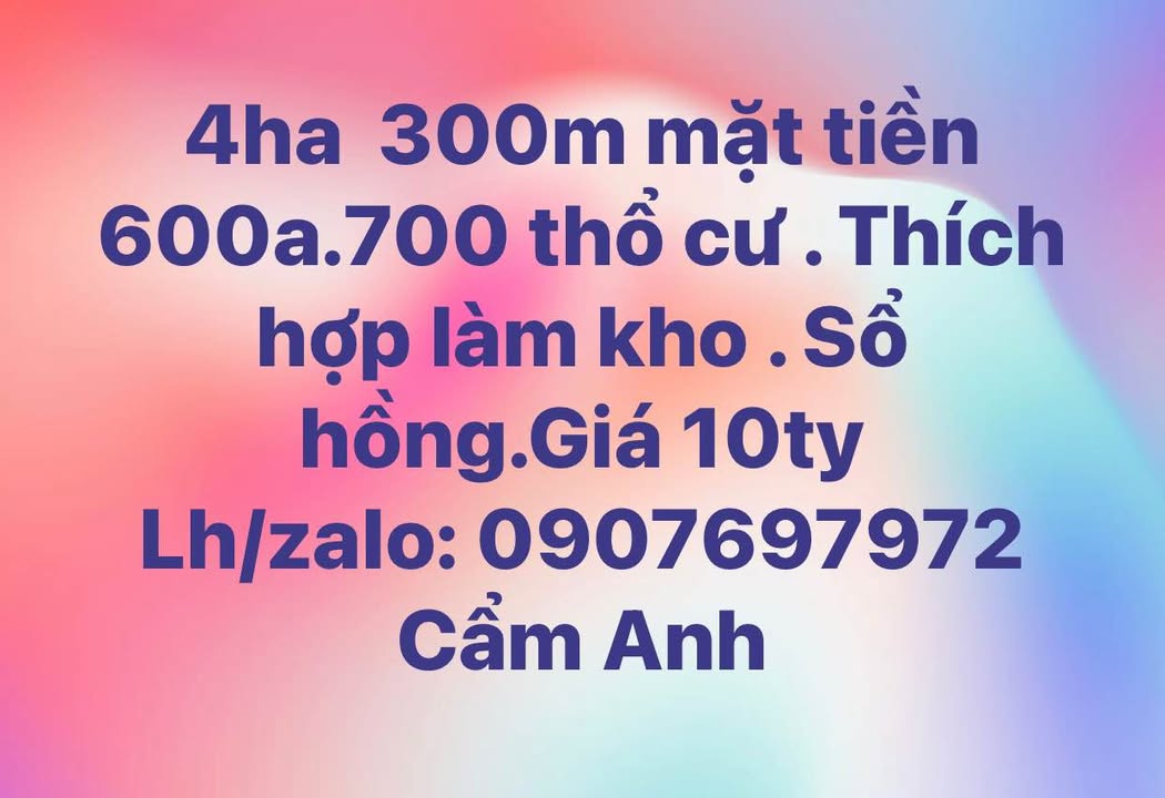 Đất thổ cư 4ha mặt tiền 600m tại Xã Trị An - Phù hợp làm kho