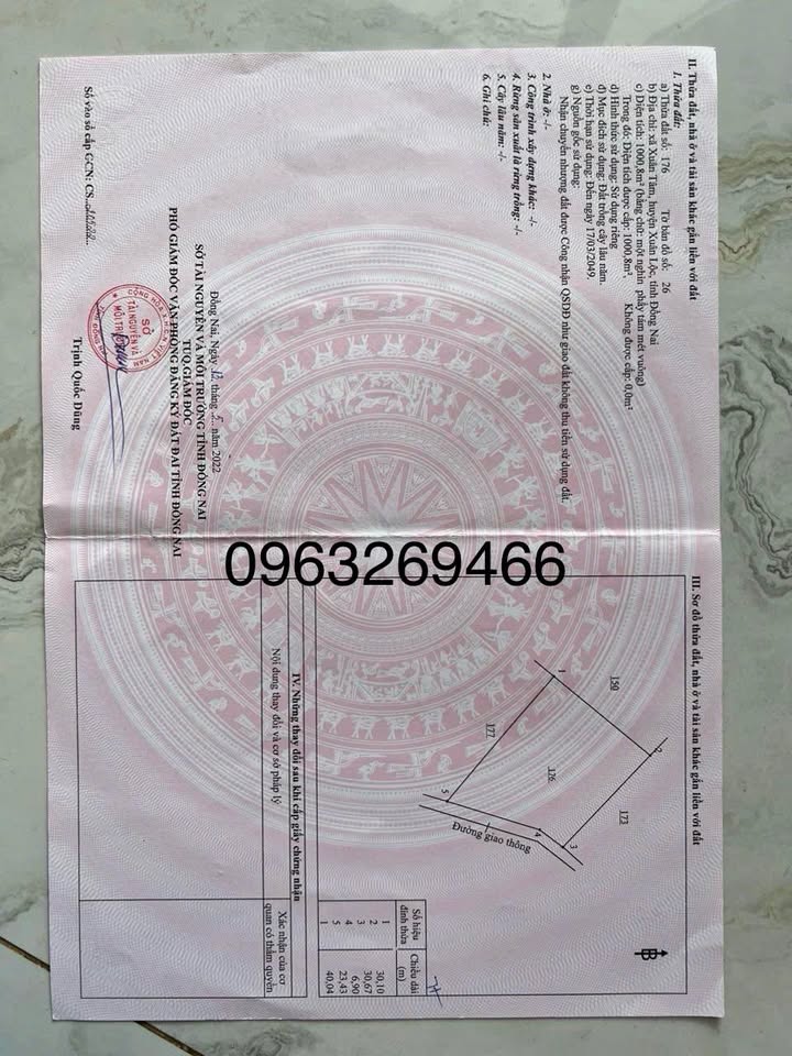 Đất nền Xuân Tâm, Huyện Xuân Lộc 1200m² giá 400 triệu - Đầu tư sinh lời ngay!