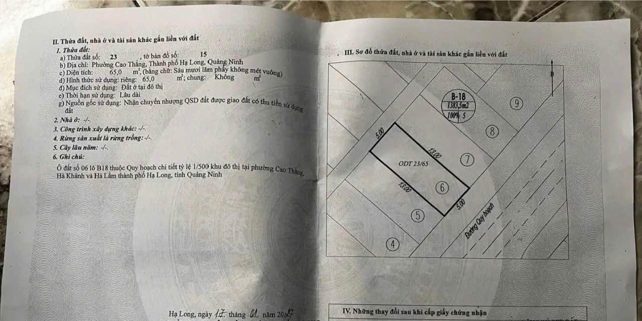 Đất nền Lideco GĐ 1 Hạ Long 65m² giá 4.55 tỷ - Đầu tư sinh lời ngay!