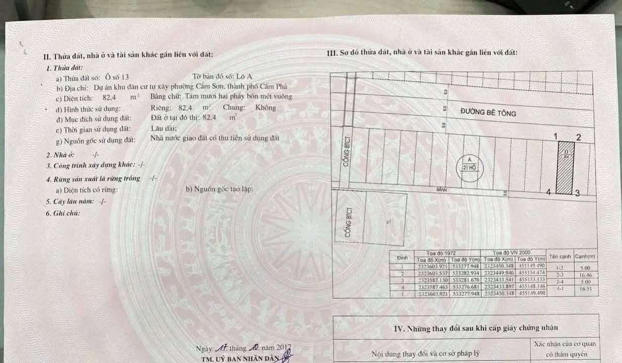 Đất dự án Cao Sơn 2 Cẩm Phả 82.4m² giá 1.2 tỷ - Cơ hội đầu tư hấp dẫn!