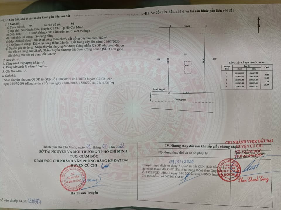 Đất nền 21 Đường Nhuận Đức, Huyện Củ Chi, 819m² - Cơ hội đầu tư hấp dẫn!