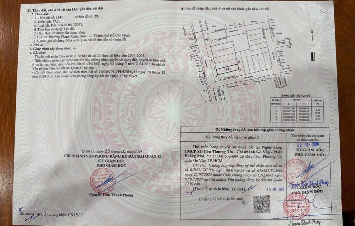 Đất mặt tiền TX 25, Phường Thạnh Xuân, Quận 12 - Sổ hồng riêng, chỉ 5.55 tỷ!