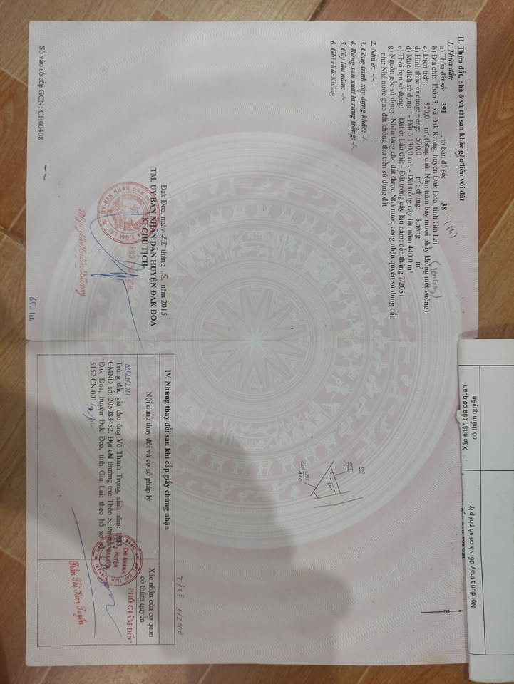 Đất nền Xã Đăk Krong, Huyện Đăk Đoa, Gia Lai 570m² giá 550 triệu - Đầu tư sinh lời ngay!