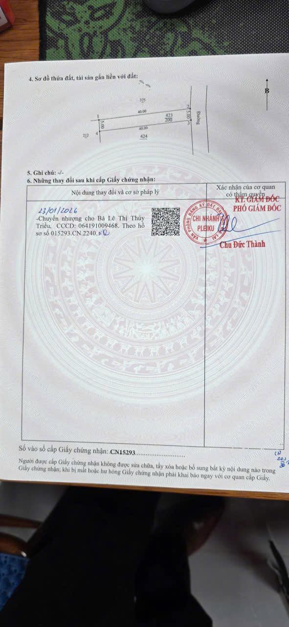 Đất nền Phường Hoa Lư, TP. Pleiku 200m² giá chỉ 700 triệu - Sổ hồng chính chủ!