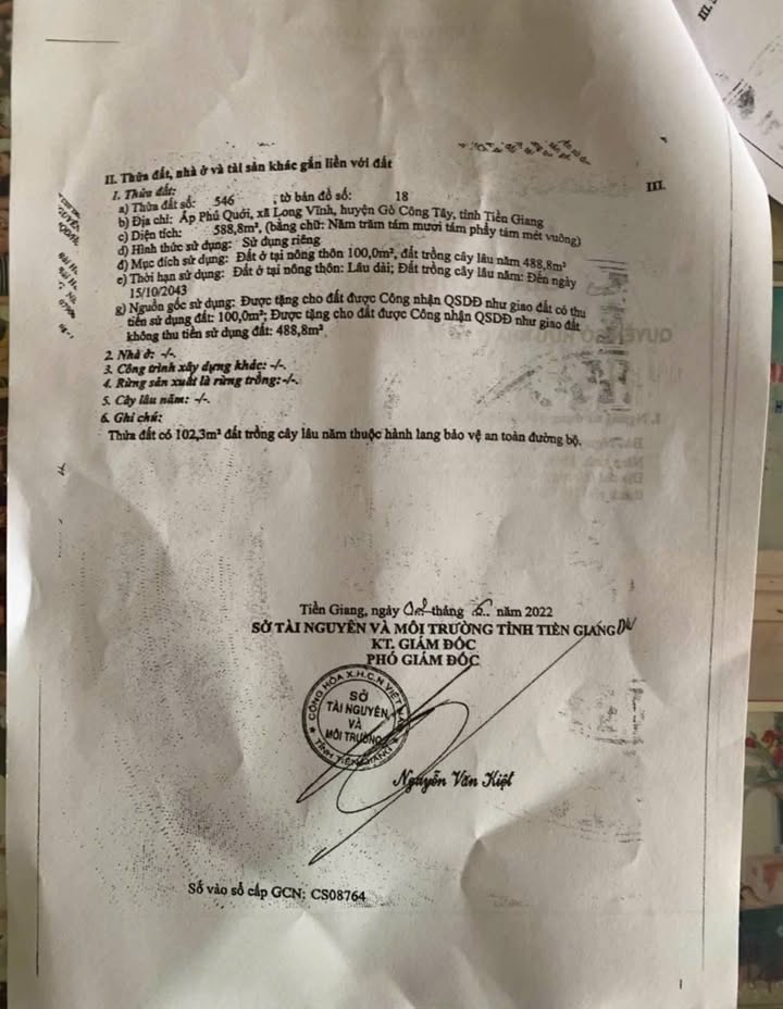 Nhà 2 mặt tiền DT877, Xã Vĩnh Hựu, 589m² - Chính chủ bán gấp!