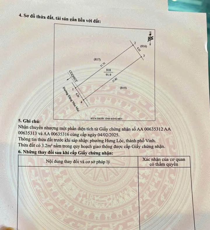 Đất mặt tiền Đặng Như Mai, Vinh 91.9m² giá 4 tỷ - Vị trí kinh doanh đắc địa!