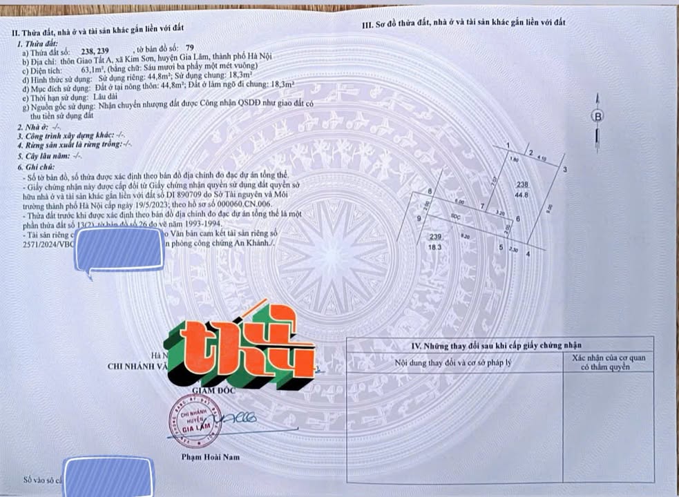 Đất Gia Lâm 44.8m² giá 2.4 tỷ - Gần Vinhomes Ocean Park, đầu tư sinh lời!