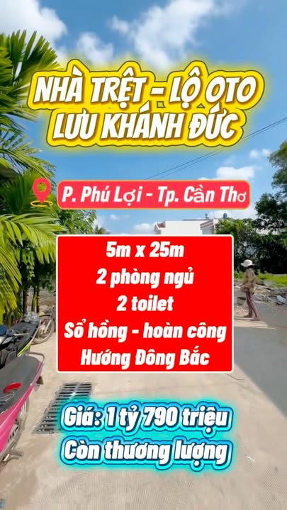 Nhà trệt hẻm Đal 6m Lưu Khánh Đức, 125m² chỉ 1.79 tỷ - Sổ hồng chính chủ!