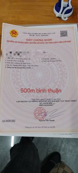 Đất thổ cư 500m² tại đường Lê Duẩn, Ninh Thuận - Giá chỉ 2.1 tỷ