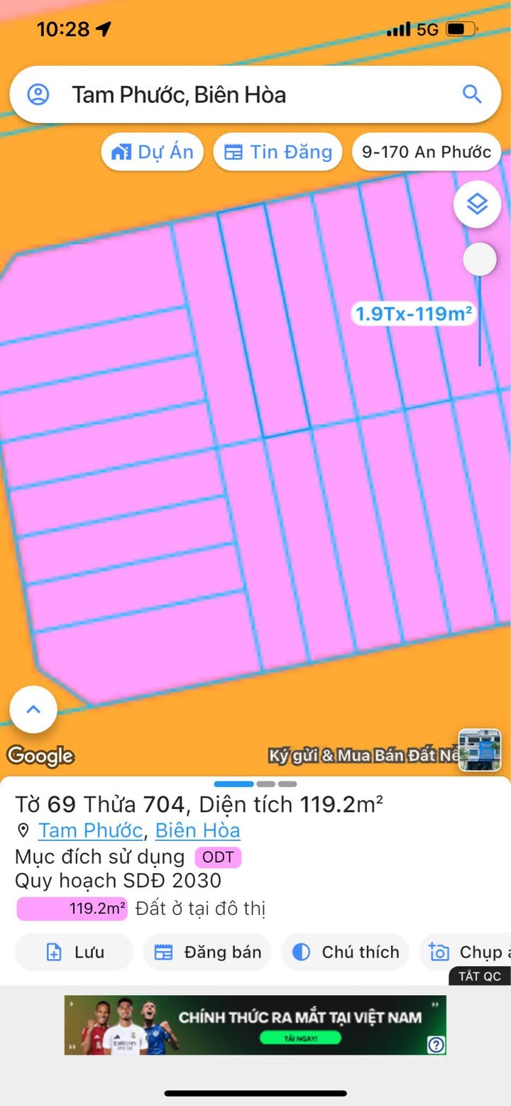 Đất thổ cư 120m² tại khu Tín Nghĩa, Tam Phước giá 1.9 tỷ - Đầu tư sinh lời ngay!