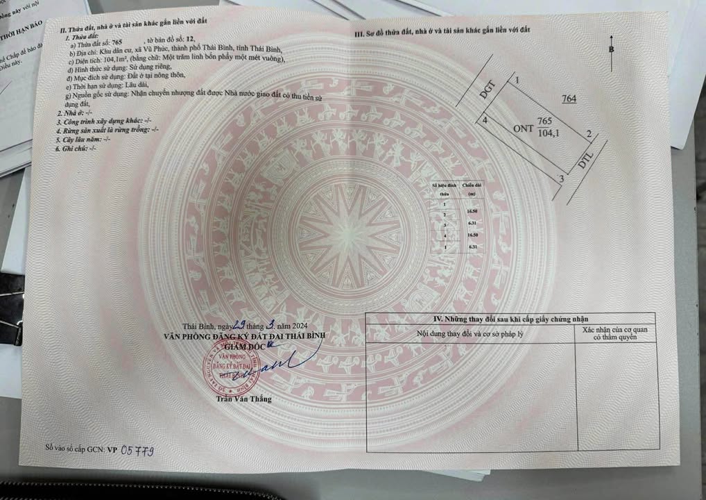 Đất nền KĐT Vũ Phúc Thái Bình 104,1m² giá chỉ 4 tỷ - Lô góc hiếm có!