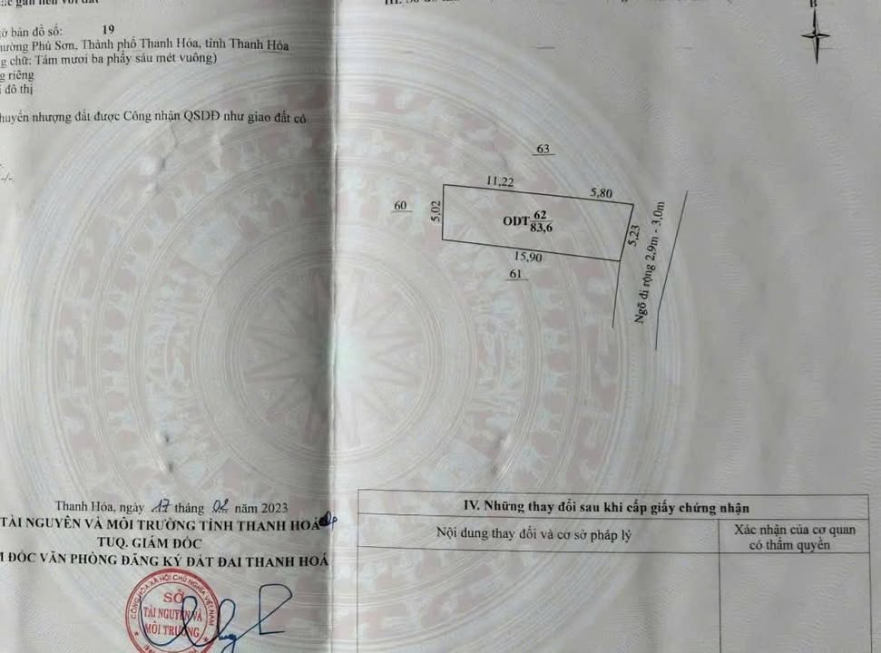 Đất nền Phú Sơn, Thanh Hóa 83.6m² giá 2.45 tỷ - Sổ đỏ chính chủ, ô tô vào tận nơi!