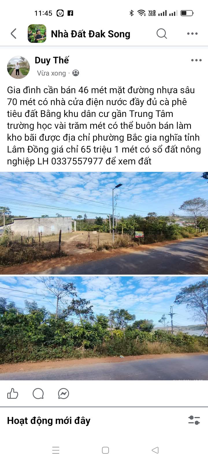 Đất nền phường Nghĩa Thành, Gia Nghĩa 3220m² giá chỉ 3.22 tỷ - Gần trung tâm tiện lợi!