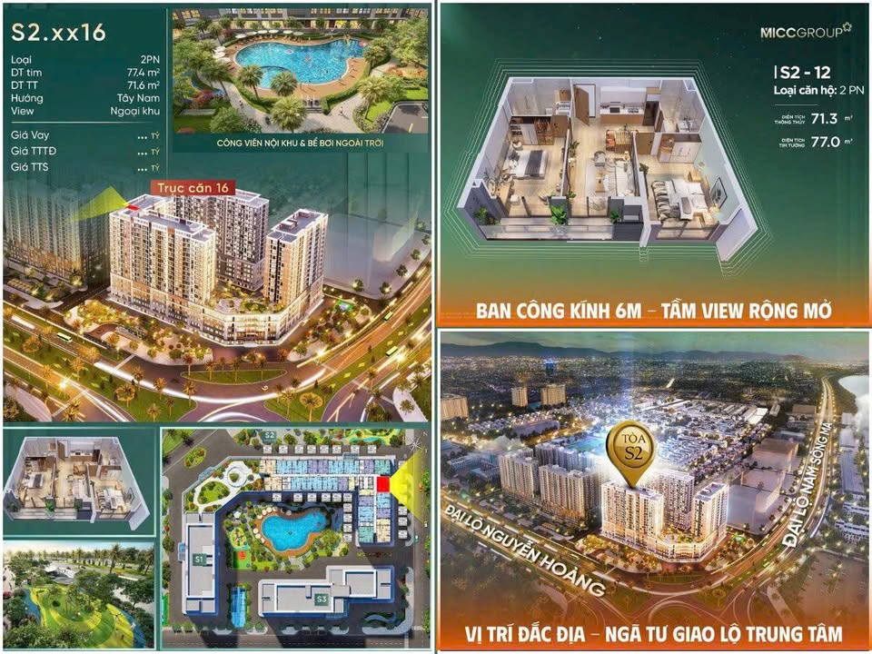 Căn hộ 2PN tại S2 The Sentosa Thanh Hóa 72m² giá 2.7 tỷ - Cơ hội sở hữu độc quyền!