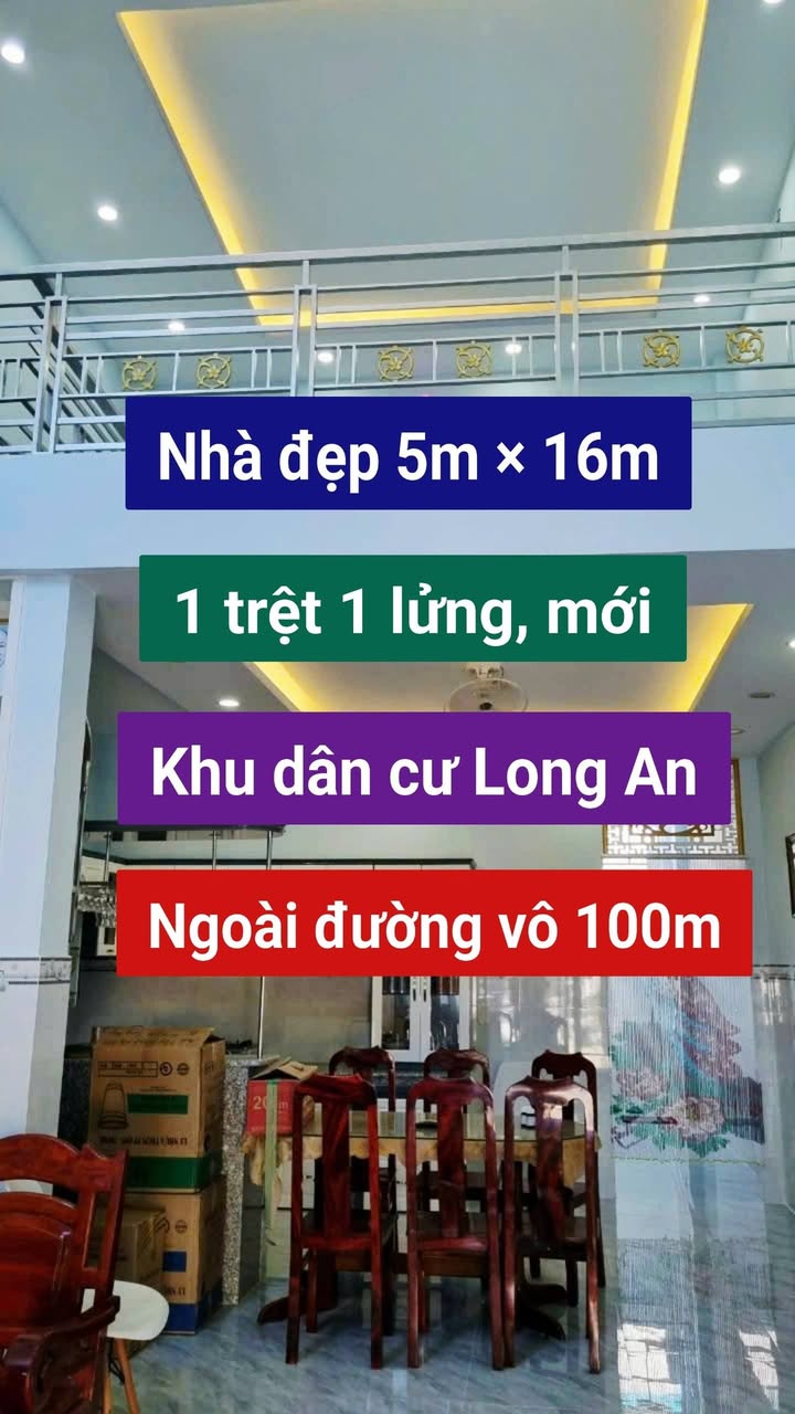 Nhà đẹp khu dân cư sau chợ Long An 80m² giá 1.495 tỷ - Sẵn sàng vào ở ngay!