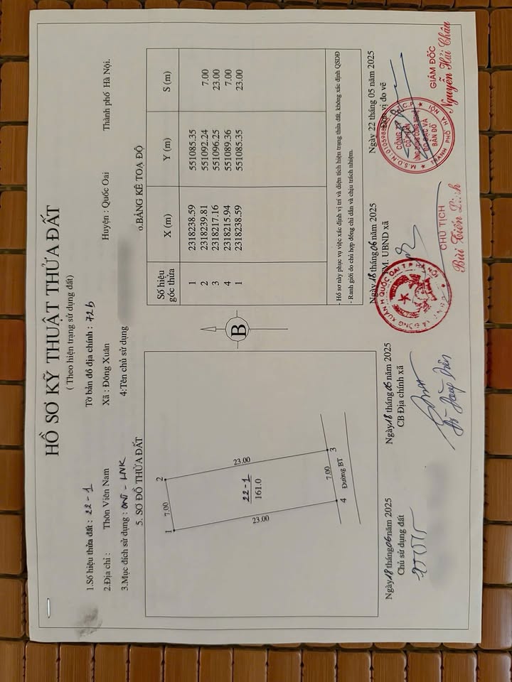 Đất thổ cư 161m² tại Đông Xuân, Quốc Oai - Giá chỉ 1 tỷ!