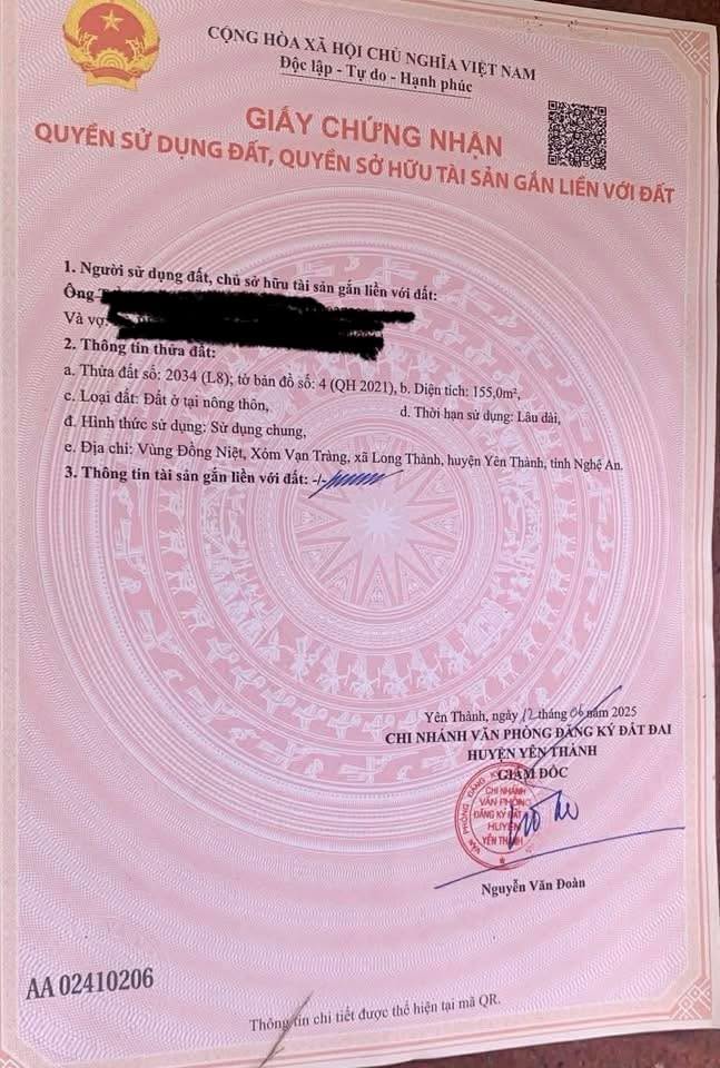 Đất thổ cư 155m² tại Quốc lộ 48E, Huyện Nghi Lộc - Giá chỉ 2 tỷ!