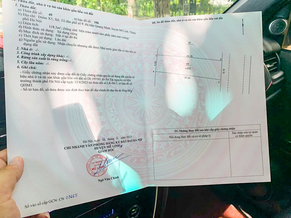 Đất nền 118m² Thị Trấn Quang Minh - Giá đầu tư chỉ 500 triệu