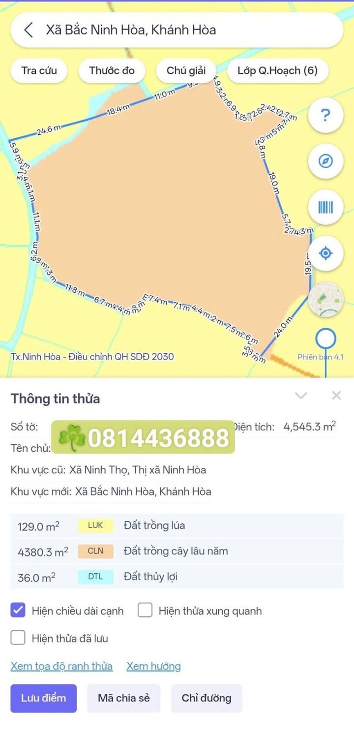 Đất trồng cây lâu năm tại thôn Lạc An, Ninh Hòa, 4545m² giá chỉ 1 tỷ!