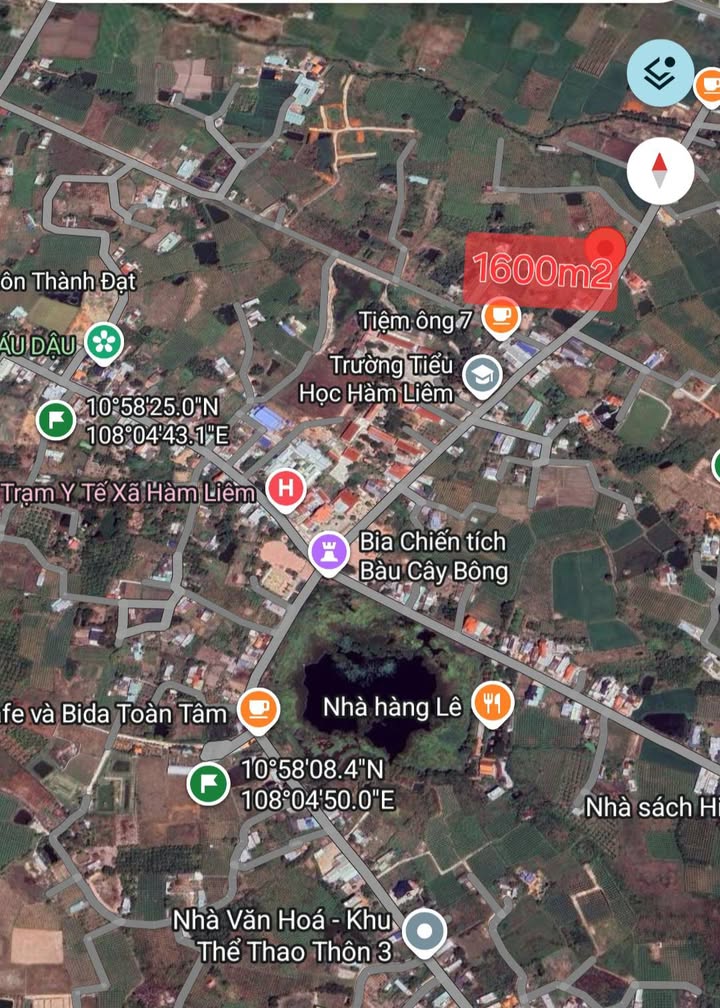 Đất nền mặt tiền đường nhựa Hàm Liêm 1600m² giá 1.85 tỷ - Đầu tư lý tưởng!