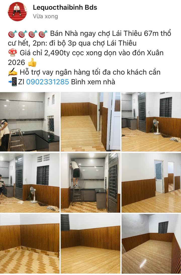 Nhà phố Lái Thiêu 67m² giá 2.49 tỷ - Sẵn sàng dọn vào đón Tết 2026!