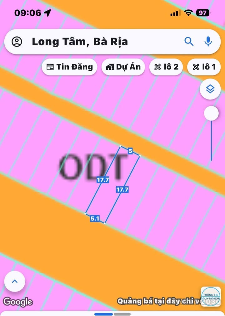 Bán gấp lô mặt tiền đường Kha Vạn Cân, Bà Rịa 90m² giá chỉ 2.2 tỷ