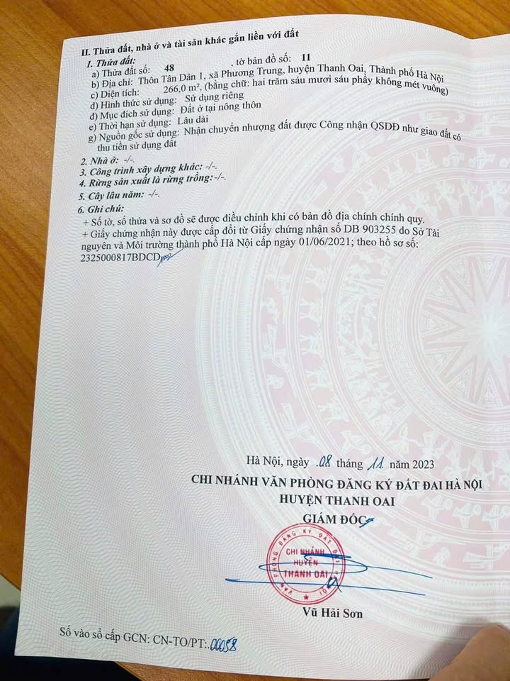 Đất thổ cư Huyện Thanh Oai 35m² giá 2.43 tỷ - Sổ hồng chính chủ, đầu tư sinh lời!