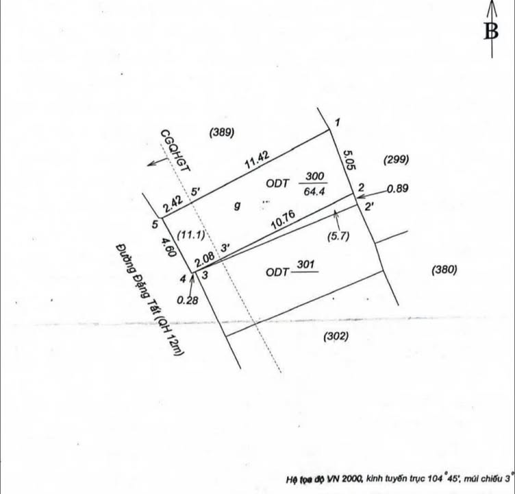 Đất mặt đường Đặng Tất, Thành phố Vinh 64.4m² giá 5 tỷ - Đầu tư sinh lời ngay!