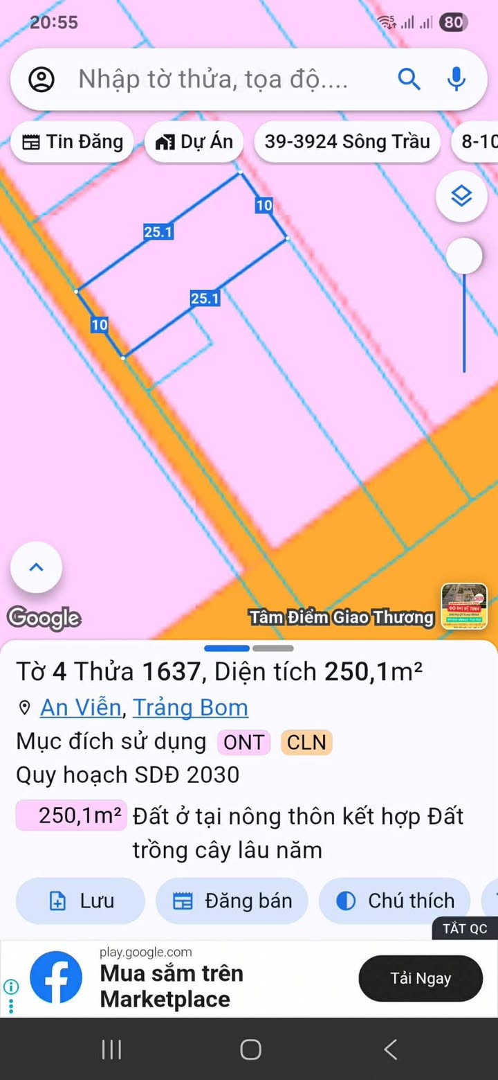 Đất thổ cư Phường Tam Phước 250m² giá 2.2 tỷ - Đầu tư sinh lời lý tưởng!