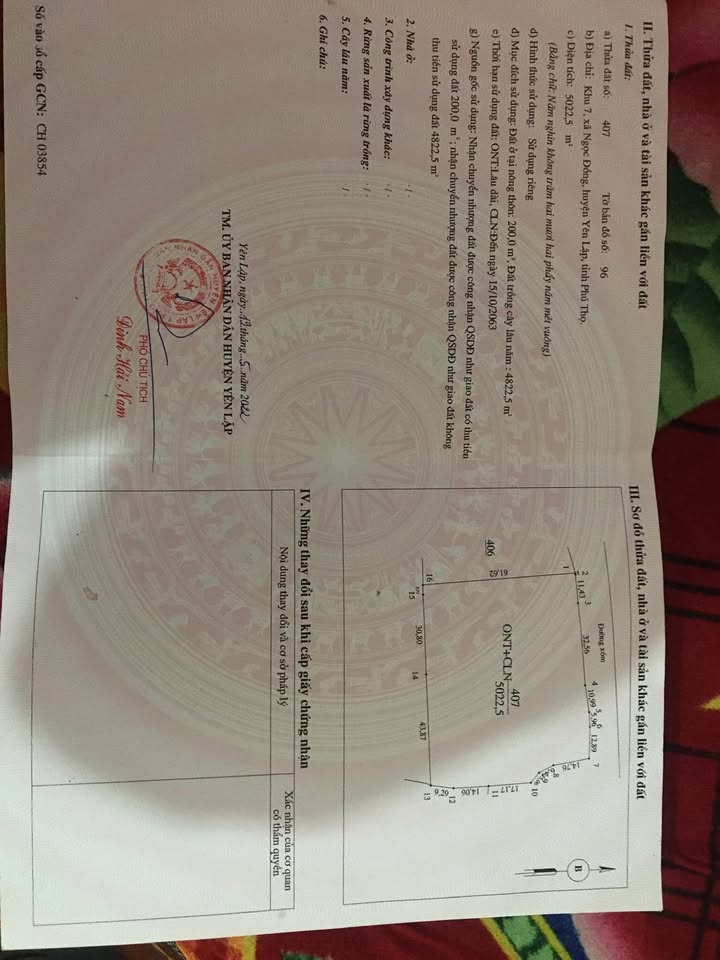 Đất thổ cư 5000m² tại Ngọc Đồng, Yên Lập giá 3 tỷ - Cơ hội đầu tư tuyệt vời!