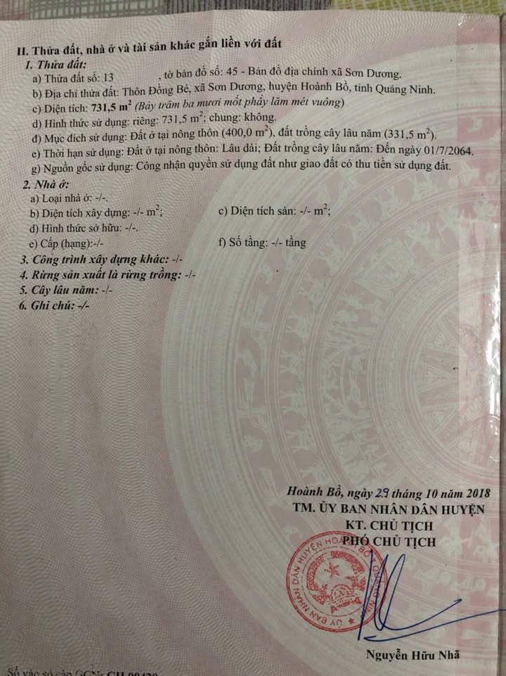 Đất nền 1.000m² tại Sơn Dương, Hạ Long chỉ 2,8 tỷ - Cơ hội đầu tư hấp dẫn!