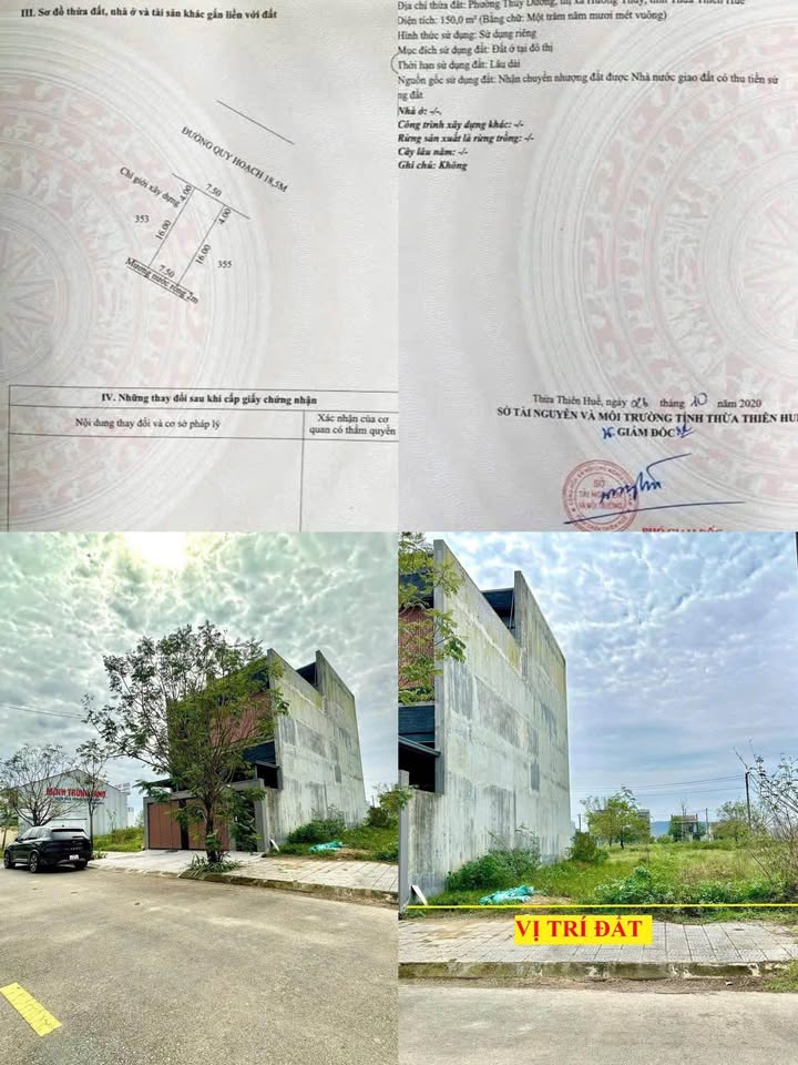 Đất KQH Thủy Thanh 150m² giá 4.8 tỷ - Sổ hồng chính chủ, vị trí đẹp!