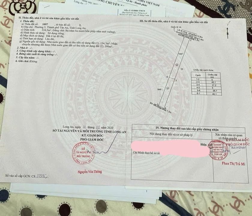 Đất thổ cư Phường 5 Tân An 335m² giá 2 tỷ - Cơ hội đầu tư tuyệt vời!