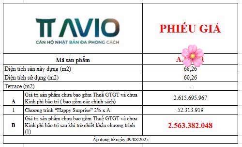 Căn hộ TT AVIO, Dĩ An 40m² giá 1.644 tỷ - Cơ hội đầu tư tốt!