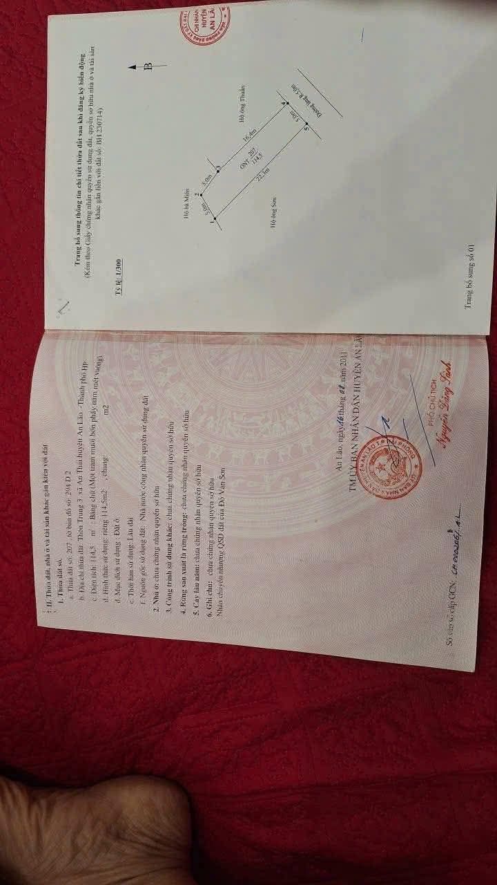 Đất nền thôn Trung Thanh Lang, An Thái 114m² giá 912 triệu - Sổ đỏ chính chủ!